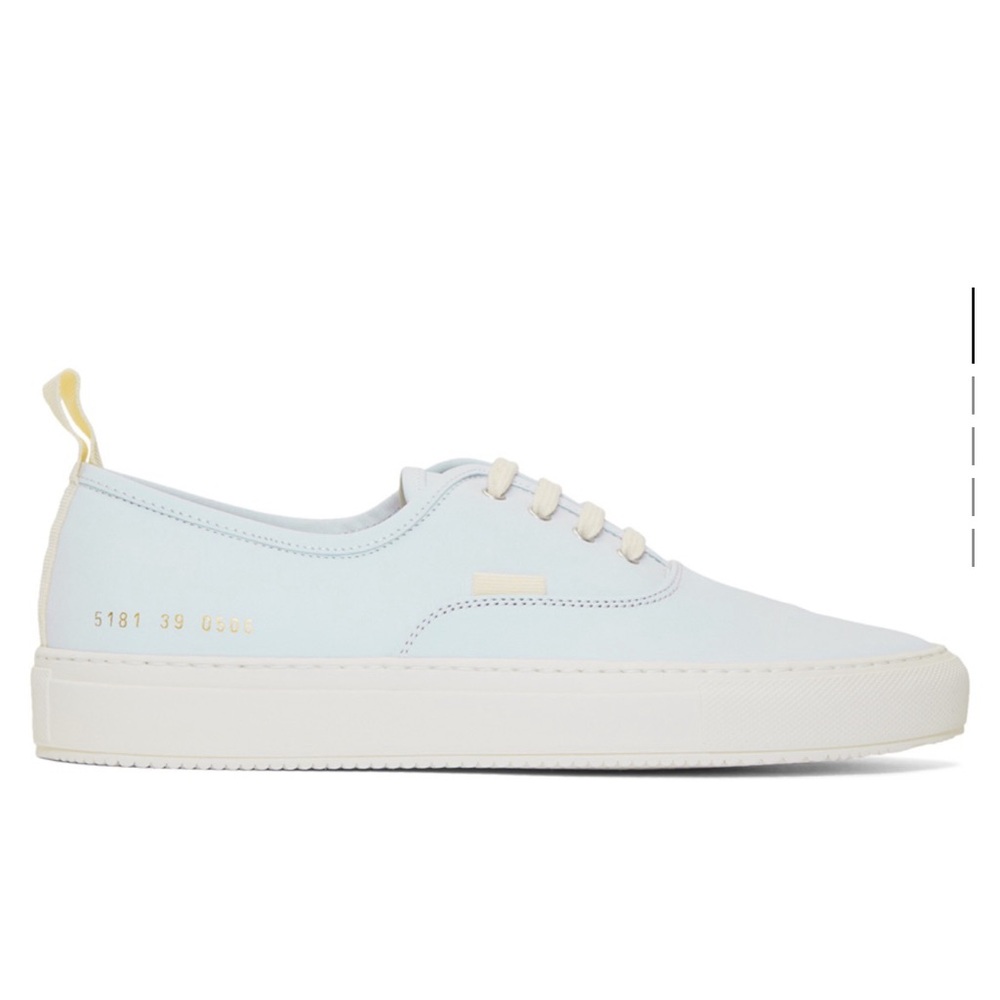 Common Projects Blue and White Sneakers Minimalist Design